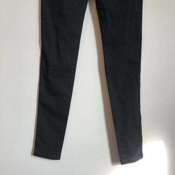 Fashion Nova Distressed High Waist Skinny Leg Jeggings Denim Jeans Black - Picture 9 of 12